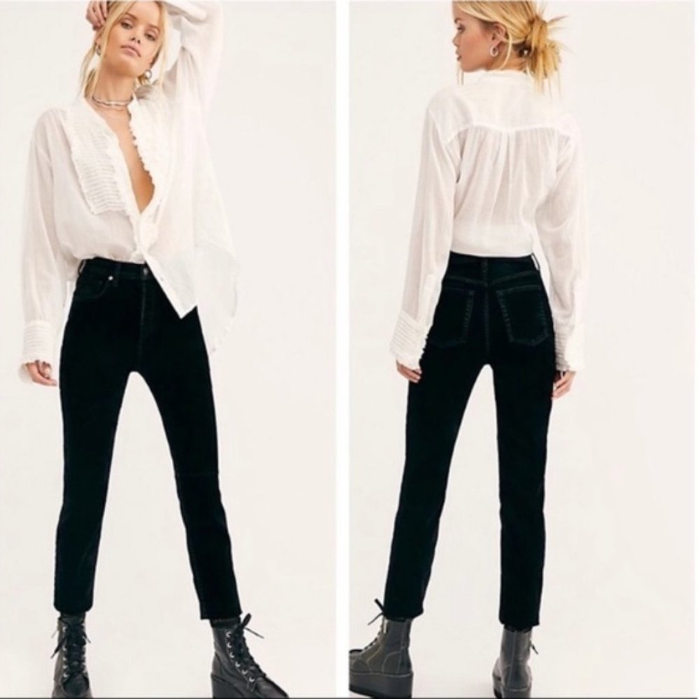 Free People Velveteen High Rise Pants 25 NWT